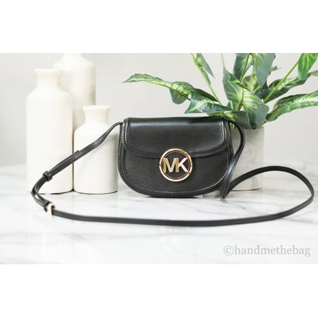 Michael Kors Fulton Black Leather Small Belt Bag Crossbody Waist Bag Handbag