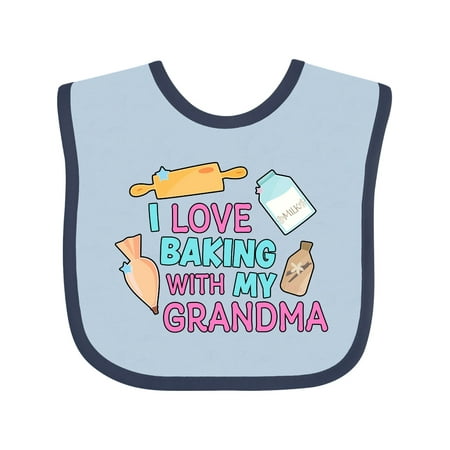 

Inktastic I Love Baking with My Grandma Gift Baby Girl Bib