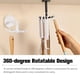 thumbnail image 4 of Cateissary Colgador de cocina con gancho de 7 garras, estante de almacenamiento de 360 grados, organizador autoadhesivo, bolso de mano, ropa Almacenamiento y organización del hogar Blanco, 4 of 6