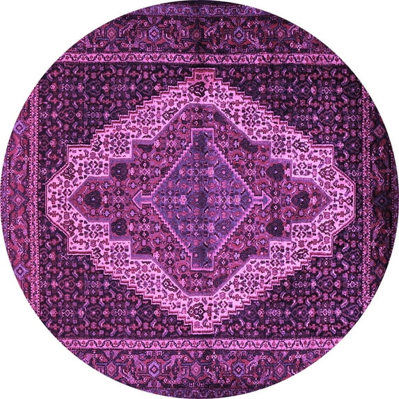 Ahgly Company Indoor Round Persian Purple Traditional Area Rugs, 3' Round