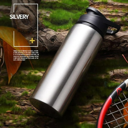 

Shishian 1X Water Cup Portable Stainless Steel Sports Bottle Straight Drink Bicycle Travel Cold Kettle Silver Stainless Steel （Clearance）