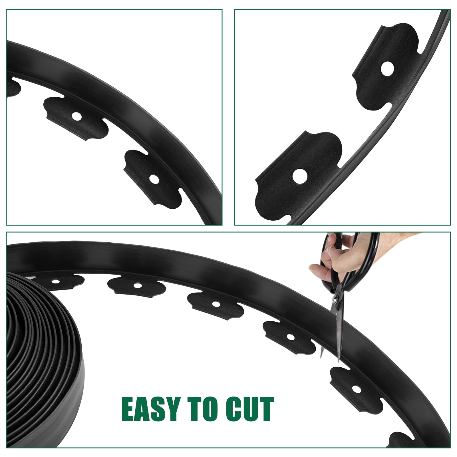 urorentea Garden Landscape Edging Kit, 33Ft 4inch Tall Landscape Edging with 50 Spikes, No Dig Plastic Lawn Border for Landscaping, Lawn, Garden, Flower Beds, Yard