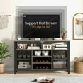 thumbnail image 6 of Gymax Wine Bar Cabinet 55-Inch Buffet Sideboard with 8-Bottle Wine Racks Gray, 6 of 10