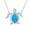 Light-Blue, variant on Womens Sea Turtle Pendant Necklace Created Blue Opal Inlay Nautical .925 Sterling Silver