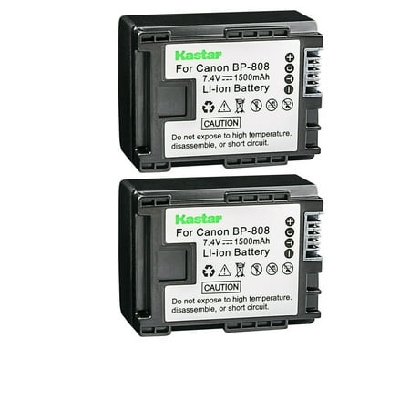 Kastar 2-Pack BP-808 Battery 7.4V 1500mAh Replacement for Canon VIXIA HG30 XA10 XA10 HD FS10 FS11 FS20 FS21 FS22 FS31 FS40 FS100 FS200 FS300 FS400 HF G10 HF G20 VIXIA HF M30 Camera
