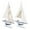 White Handmade Solid Sail Boat S/2 20"H, 13"W, variant on DecMode White Wood Sail Boat Handmade Decorative Sculpture, 2 Set of 20"H, 13"W
