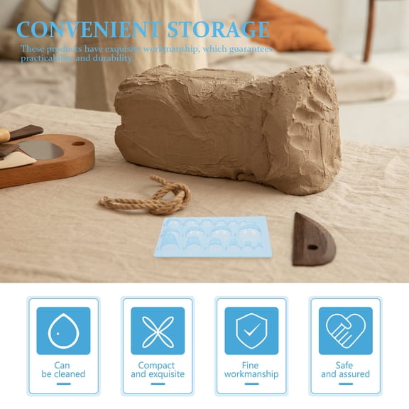 MEIBUTYUP 2-Pack Plastic Clay Molds for Crafts and Art Projects Half Sphere Shape Making Tools