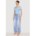 thumbnail image 3 of Womens Hook and Eye Short Sleeve Crop Top, 3 of 4