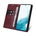 thumbnail image 4 of Wallet Case for Samsung Galaxy S23 Plus, Business Style PU Leather Magnetic Adsorption Flip Folio Cover with Kickstand Card Slots Cash Holder Soft Silicone Shockproof Protective Case,Winered, 4 of 9
