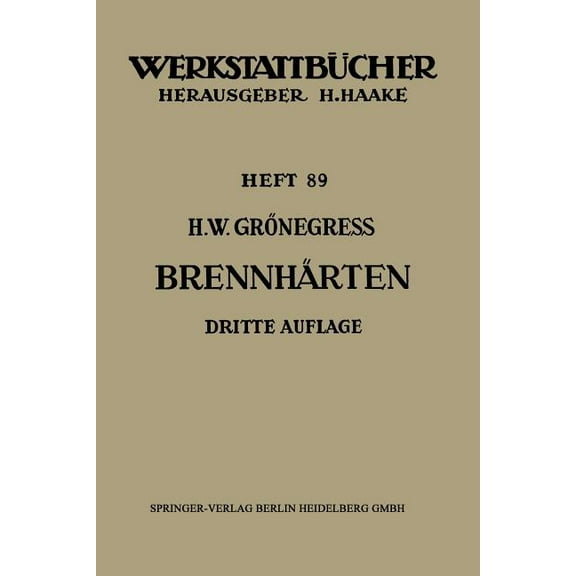Werkstattbücher Brennhärten, Book 89, (Paperback)