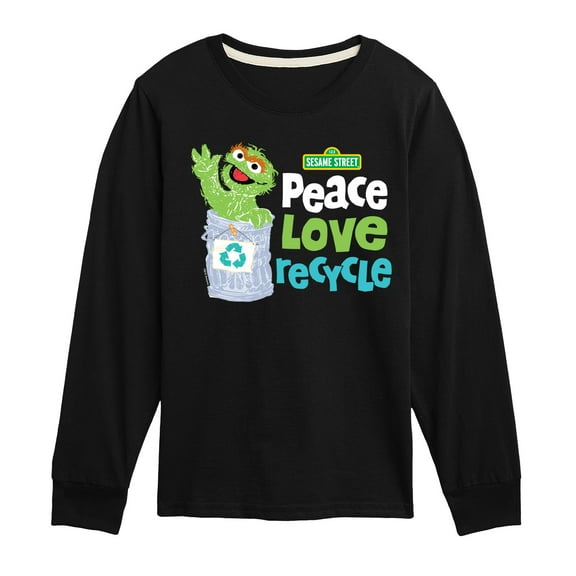 Sesame Street - Peace Love Recycle - Toddler and Youth Long Sleeve T-Shirt