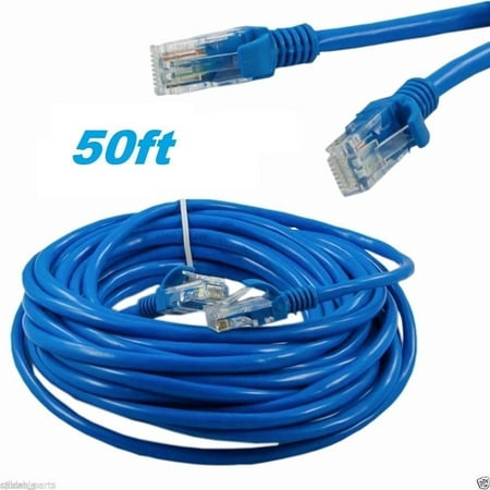 CableVantage 50ft Cat5 Patch Cord Cable 500mhz Ethernet Internet Network LAN RJ45 UTP For PC PS4 Xbox Modem Router