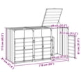 thumbnail image 2 of vidaXL Wheelie Bin Storage for Triple Bins Anthracite 85"x31.9"x45.3" Steel, 2 of 4
