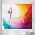 thumbnail image 1 of Gymnastics Tapestry, Polygonal Pattern with Colorful Girl Design Acrobatic Composition Active Life, Fabric Wall Hanging Decor for Bedroom Living Room Dorm, 5 Sizes, Multicolor, by Ambesonne, 1 of 1