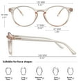 thumbnail image 2 of KOOSUFA Blue Light Blocking Reading Glasses +1.5 Round Women Men Light Weight Eyewear Reader Eyeglasses with Spring Hinge Transparent light brown, 2 of 7