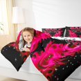 thumbnail image 4 of Manfei Game Repeat Bedding Comforter Set for Teen, Black Pink Game Console Twin Comforter Sets, Cartoon Flame Gamepad Reversible Bedding Set, Luxury Bedroom Decor, 2 Pieces, 4 of 8