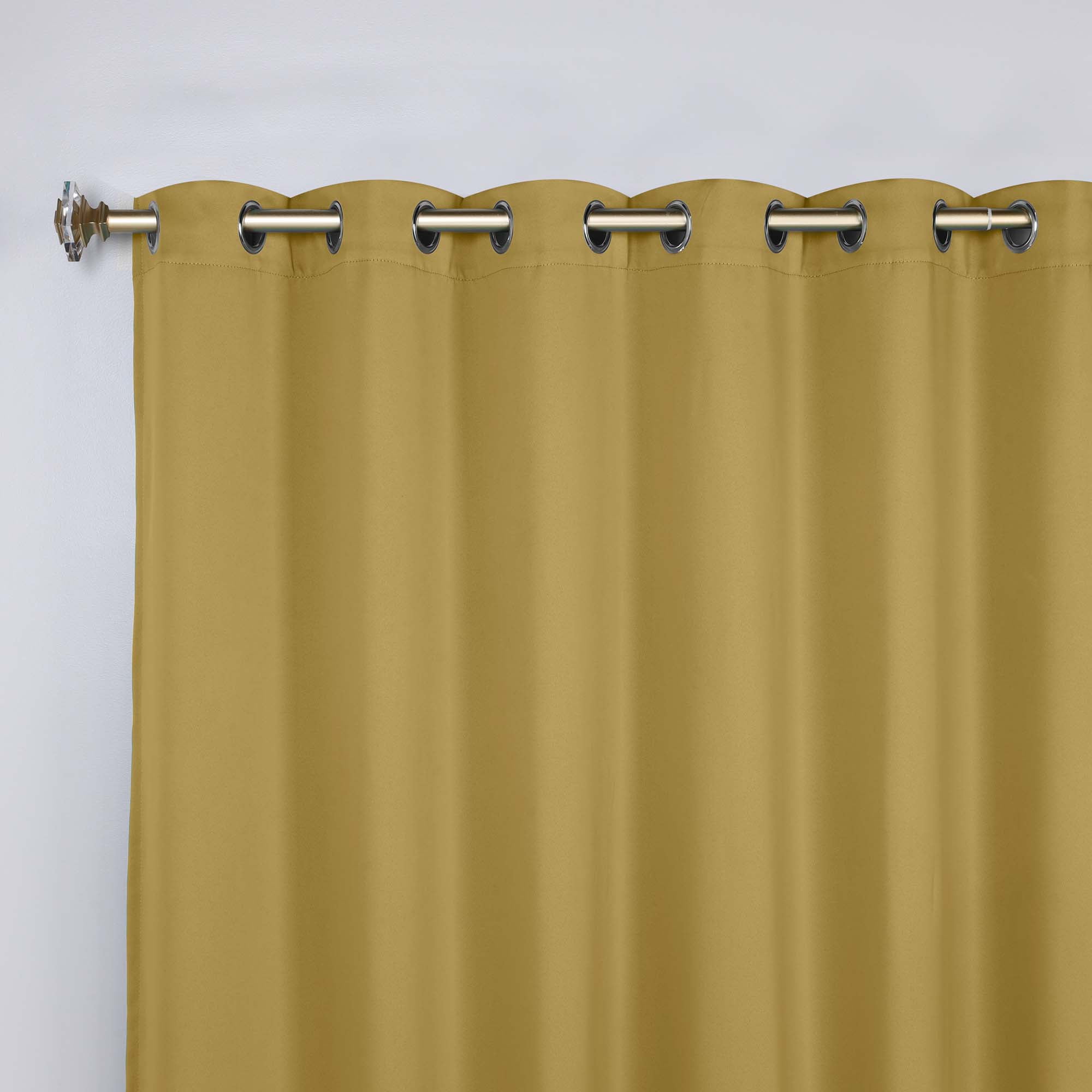 Superior Blackout Solid Light Filtering Grommet Curtain Panel Set, 70" x 108", Yellow Mustard