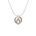 thumbnail image 2 of Delight Jewelry Rose Goldtone Crystal Initial - O - Gymnastics Ring Charm Necklace, 18", 2 of 4