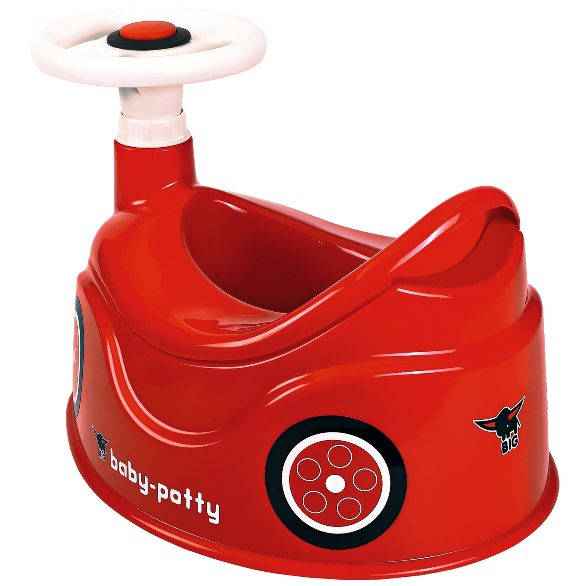 BIG: Baby Potty - Red - Training Toilet In Fun Bobby Car Design, Steering Wheel, Comfortable Seat, Easy-Clean Insert, Development Tool, Toddlers 18mo+