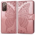 thumbnail image 2 of Designed for Samsung Galaxy S20 FE Case Wallet,Women Flip Cover with Butterfly Embossed PU Leather Kickstand Credit Card Holder Slots Magnetic Wrist Strap Phone Case for Samsung S20 FE 5G (Rose Gold), 2 of 15