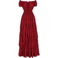 thumbnail image 1 of Zhitunemi Disfraz renacentista para mujer, vestido medieval de camisola, camisetas campesinas irlandesas debajo del vestido, 1 of 4
