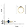 thumbnail image 5 of ANGARA Natural 1.55 ct Blue Sapphire Crossover Ring with Diamond Halo in 14K Yellow Gold for Women (Size-8x6mm) | September Birthstone, Anniversary, Jewelry Gift for Women | Natural Sapphire Ring, 5 of 10