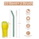 thumbnail image 2 of Paquete de 10 pajitas de vidrio reutilizables, pajitas de vidrio dobladas con 2 cepillos de limpieza, para batidos, jugos, 2 of 6