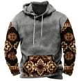 thumbnail image 2 of BiZtdJrK Men Vintage Print Hoodie Western Aztec Ethnic Clothing Casual Long Sleeve Pullover Sweatshirts Oversized Fashion Country Sweatshirt Back To School Prime Sales Gray XL, 2 of 3