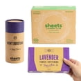 thumbnail image 1 of Sheets Laundry Club - All In One Laundry Kit.- Lightweight & Mess Free - Enjoy 50 Fast Dissolving Fresh Linen Laundry Sheets, 1-8oz Lavender Scent Booster Tube, 40 Plant Based Lavender Dryer Sheets, 1 of 4