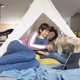 thumbnail image 3 of Carpa, Tipi Carpa Para Niños, Play Tipi, Lona De Algodón Plegable Para Niños Wigwam Playhouse Carpa, Para Bebés Y Niños Pequeños Juego Al Aire Libre En Interiores (Blanco) Muyoka Hogar, 3 of 7