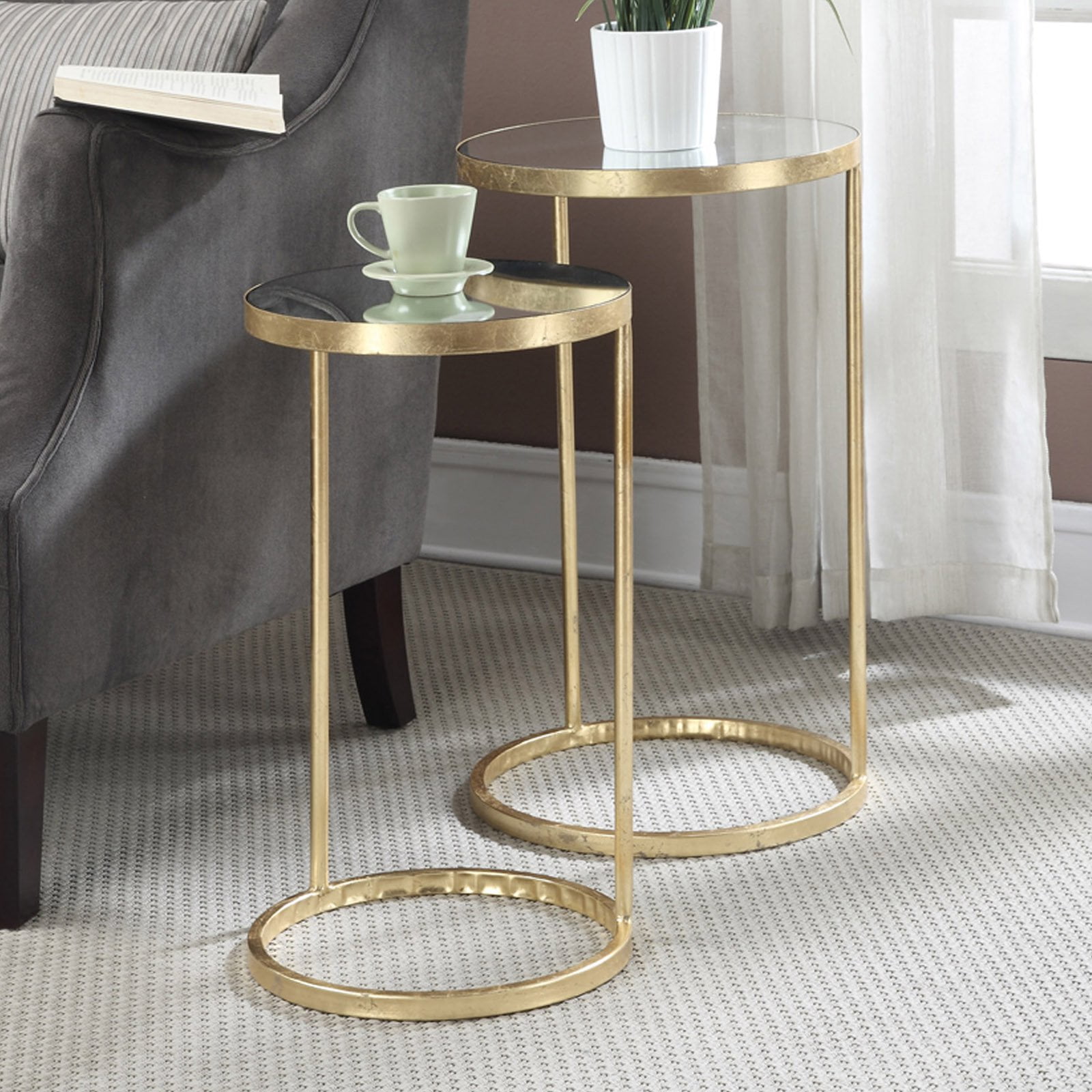 Convenience Concepts Gold Coast 2 Piece Nesting End Table