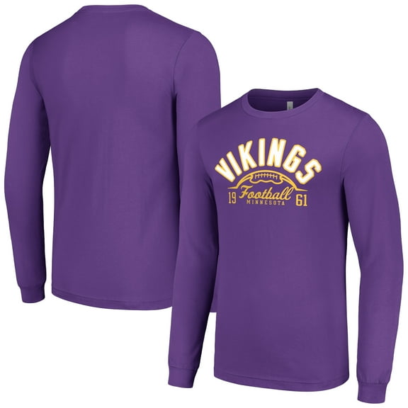 Men's Starter  Purple Minnesota Vikings Half Ball Team Long Sleeve T-Shirt