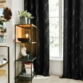 thumbnail image 2 of Deconovo Black Grommet Blackout Curtains, 42x84 inch, Set of 2，Silver Wave Foil Print for Bedroom, 2 of 7