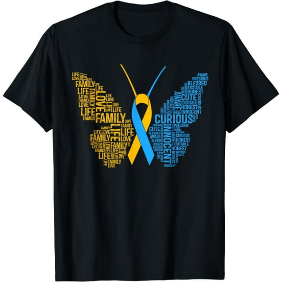 Down Syndrome Awareness Butterfly T-Shirt Support Gift Shirt