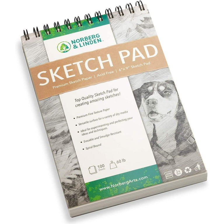 Sketching and Drawing Paper Pad Set - 5.5 x 8.5 & 9 x 12 Sketch, Draw,  Charcoal, Drawing Paper Set - Kroger