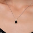 thumbnail image 3 of Gem Stone King 0.70 Ct Oval Black Onyx 925 Sterling Silver Pendant with Chain, 3 of 6