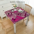 thumbnail image 2 of HAOXIT  Pink Zebra Print Animal Table Cloth Square Tablecloth Anti Wrinkle Table Cover for Dining Kitchen Parties 44''x44'', 2 of 7