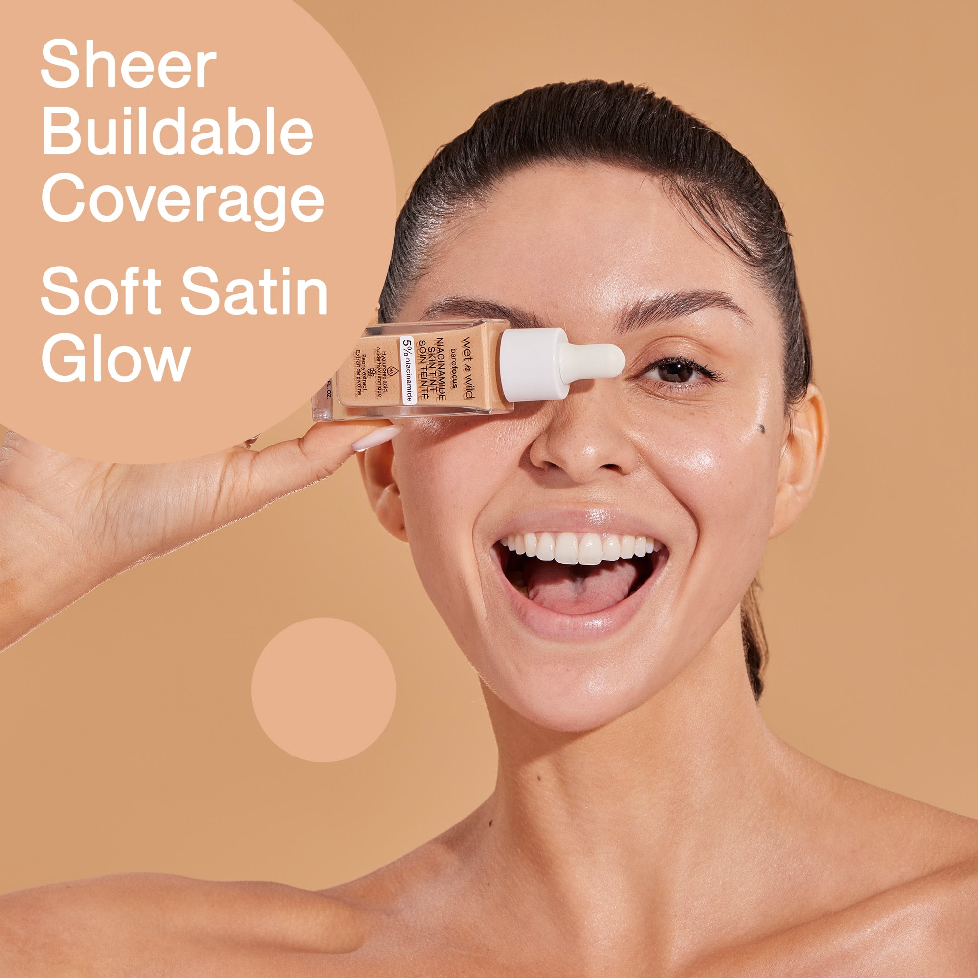 Wet n Wild Bare Focus Skin Tint, 5% Niacinamide Enriched - Amber Beige