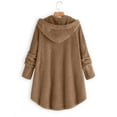 thumbnail image 4 of Viikei Outwear for Women,Fashion Women's Button V-Neck Pullover Tops Long Sleeve Hooded Blouse Coat Khaki M, 4 of 4