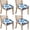 Blue Pioneer Flower-5, variant on Blue Pioneer Flower Seat Covers for Dining Room Chairs Set Of 4,Stretch Printed Washable Chair Seat Cover with Elastic Ties and Button,Removable Waterproof Couch Cushion Covers