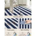 thumbnail image 5 of Navy Blue Striped Area Rug for Bedroom 2.7x5 Ft White Striped Geometric Super Soft fuzzy Throw Rug Non-Slip Fluffy Plush Indoor Floor Carpet for Living Room Nursery Home Decor, 5 of 8