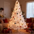 thumbnail image 6 of FHBVT 7ft White Artificial Christmas Tree Unlit Hinged Spruce Full Tree Metal Stand Realistic Full Bodied Xmas Tree for Indoor Outdoor Home Office Living Room Christmas Winter Holiday Festival Decor, 6 of 7