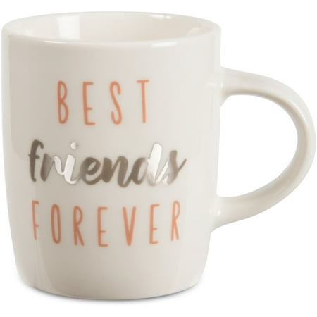 Pavilion - Best Friends Forever - Silver & Pink - 5 oz Mini Espresso Coffee (Best Lines For Best Friend)