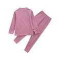 thumbnail image 5 of ZDHoor Kids Thermal Underwear Soft Long John Set Long Sleeve Base Layer Thermal Top with Leggings Hot Pink 9-10, 5 of 6