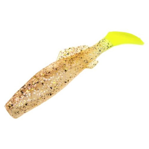 Deadly Dudley Soft Plastic Fishing Lure, Fools Gold & Chartreuse