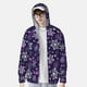 thumbnail image 2 of Fotbe Christmas Purple Snowflakes Chaqueta con Protección Solar UPF 50+ para Hombre y Mujer, Camisa con Capucha y Bolsillos-XX-Large, 2 of 7