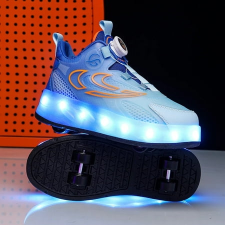 

Explosive roller skates for boys and girls multi-functional wear resistant wheel shoes with light running shoes