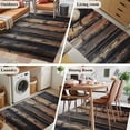 thumbnail image 5 of Black Brown Plank Area Rug 4x6 FT, Non Slip Kids Room Carpet, Vintage Chic Wooden Grain Washable Soft Floor Carpet Non-Shedding Throw Rug for Dorm Kitchen Study Room Home Office Bedside, 5 of 9