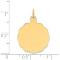 thumbnail image 2 of 14K Yellow Gold .011 Gauge Engravable Scalloped Disc Charm (26 X 19) Made In United States xm165/11, 2 of 5