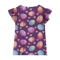 thumbnail image 6 of MKOSPLRT Girls' Easter Bunny Print Ruffle Sleeve T-Shirt Soft Cotton Summer Top Loose Fit Graphic Tees 12 Years, 6 of 7